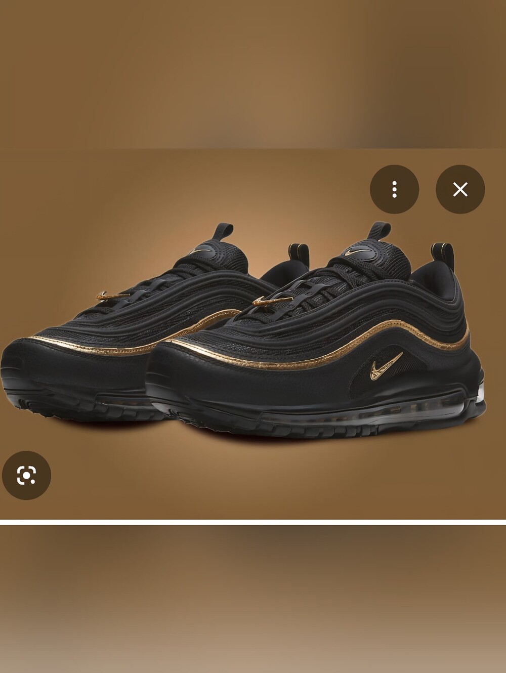 ♥️EUC NIKE AIRMAX Black Sneakers with Gold Trim